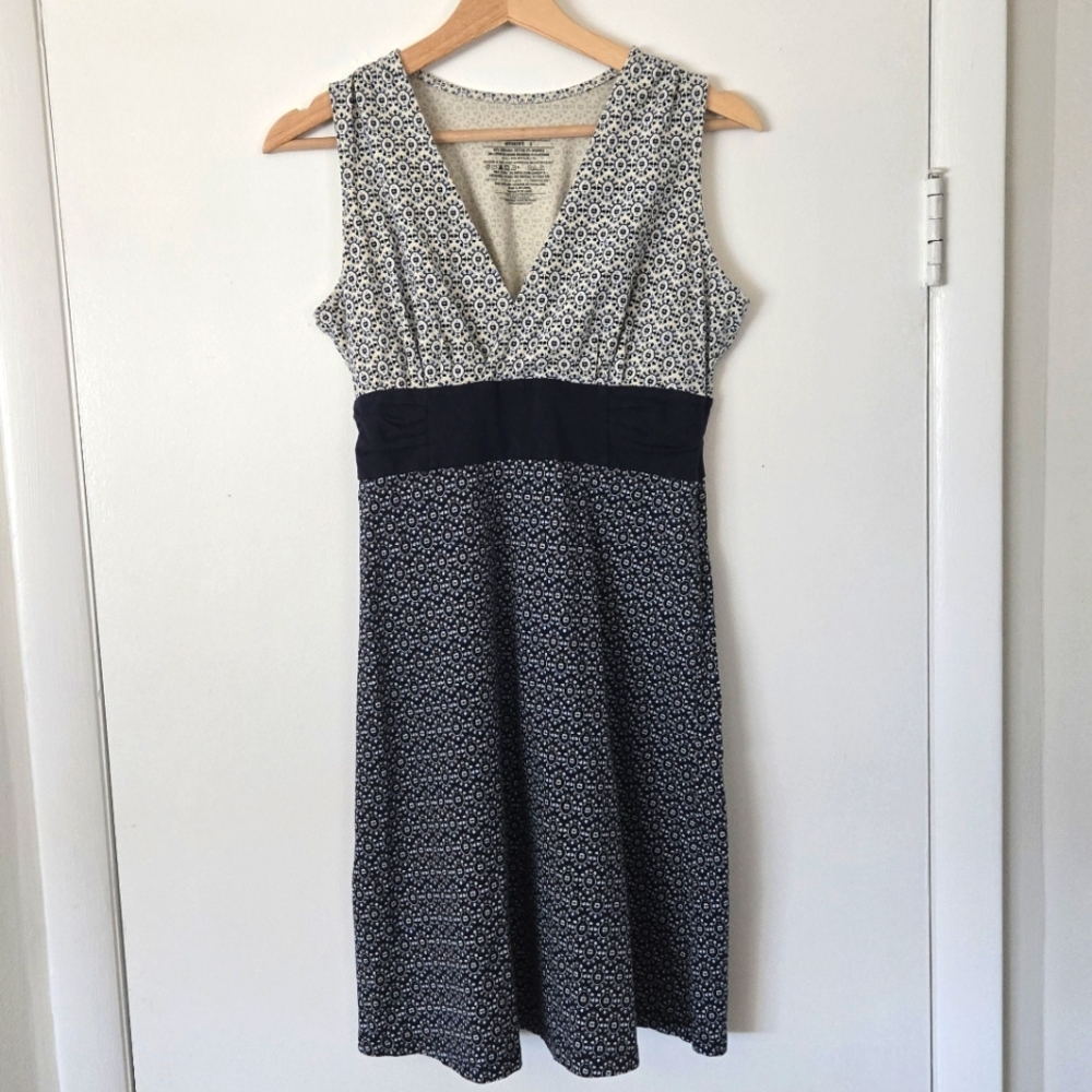 Patagonia Sleeveless Cotton Stretch Dress Blue Pattern